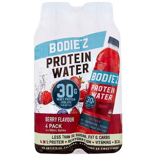 Bodiez Protein Water Berry 500ml 4 Pack