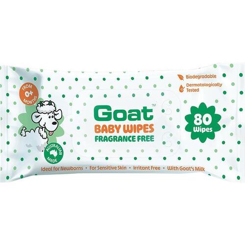 Goat Baby Wipes Fragrance Free 80 pack