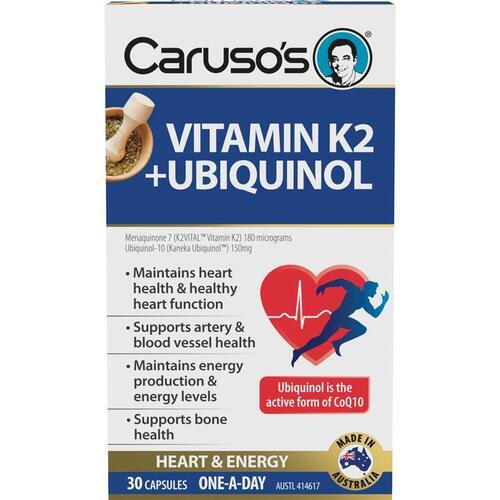 Carusos Vitamin K2 + Ubiquionol 30 Capsules