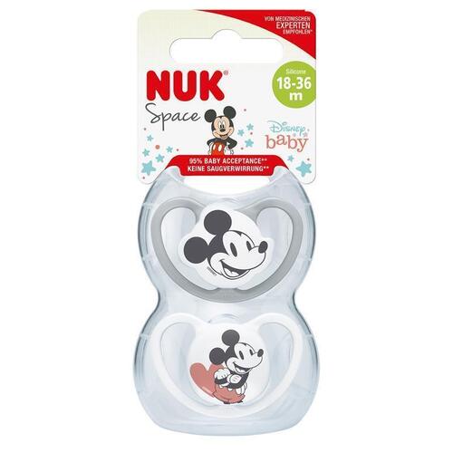 NUK Disney Mickey Space Soother 18-36 Months 2 Pack Assorted