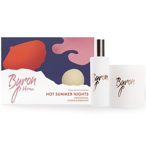 Byron Hot Summer Nights Xmas Candle 160g & Room Spray 50ml Gift Set