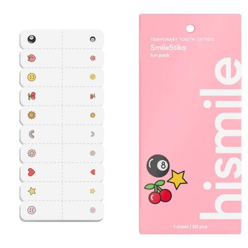 Hismile Smilestika Temporary Tooth Tattoo Fun Pack 1 Sheet