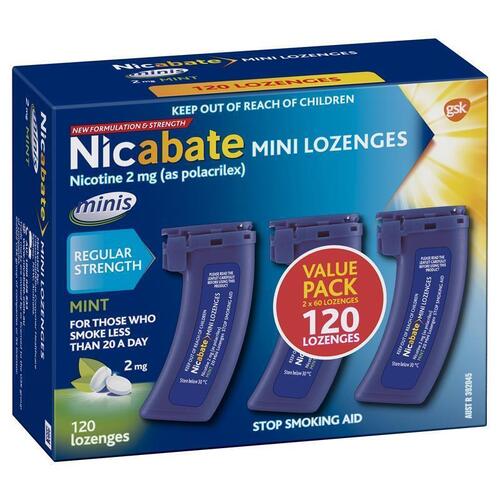 Nicabate Minis 2mg 120 Lozenges Exclusive Size