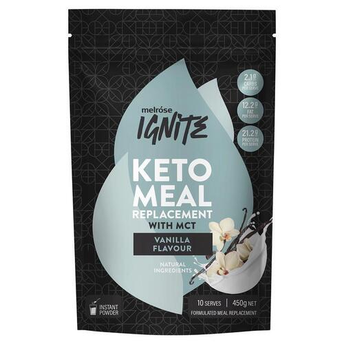 Melrose Ignite Keto Meal Replacement With MCT Vanilla Flavour 450g