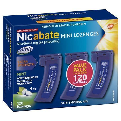 Nicabate Minis 4mg 120 Lozenges Exclusive Size