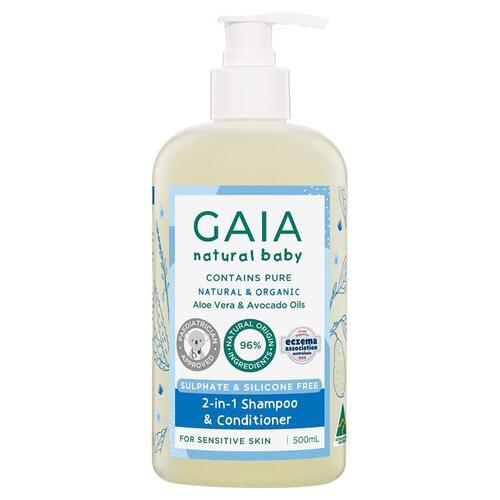 Gaia Natural Baby 2 in 1 Shampoo and Conditioner 500ml