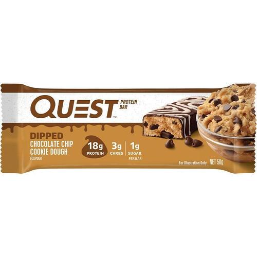 Quest Protein Bar Dipped Choc Chip Cookie Dough 50g