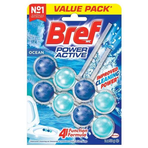 Bref Power Active Toilet Cleaner Ocean Breeze Twin Pack 100g