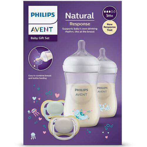 Avent Natural Response Gift Pack Sea Design Bottle 260ml