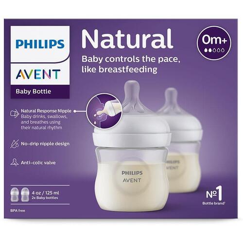 Avent Natural Response Feeding Bottle 125ml 2 Pack