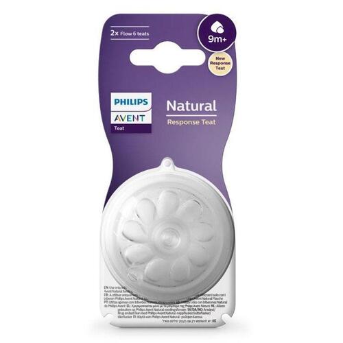 Avent Natural Response Teats 9 month+ Flow 6 2 Pack