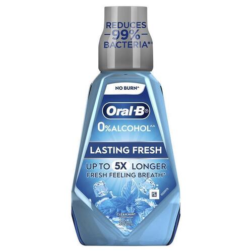 Oral B Mouth Rinse Lasting Fresh Clean Mint 500ml