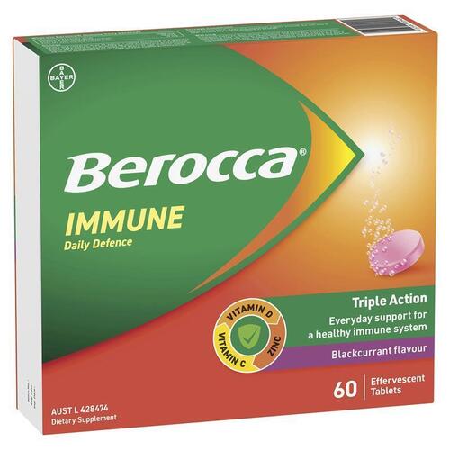 Berocca Immune Daily Defence Blackcurrant 60 Effervescent Tablets