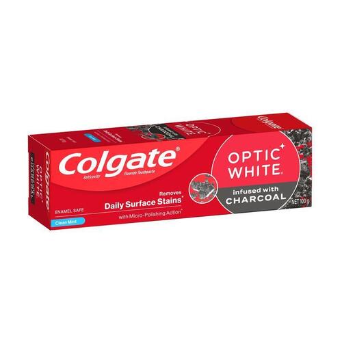 Colgate Toothpaste Optic White Charcoal Enamel Safe 100g