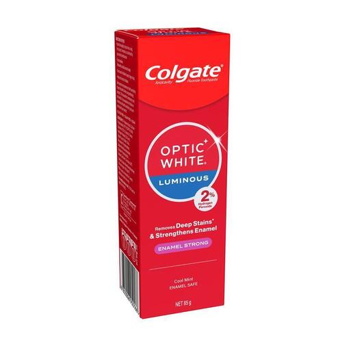 Colgate Toothpaste Optic White Luminous Teeth Whitening Enamel Strong 85g