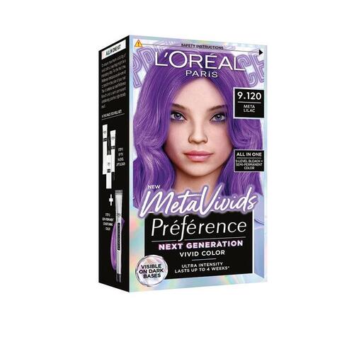 L'Oreal Paris Preference Permanent Hair Colour Meta Vivids Lilac 9.120