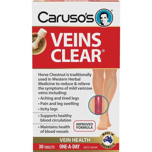 Carusos Veins Clear 30 Tablets