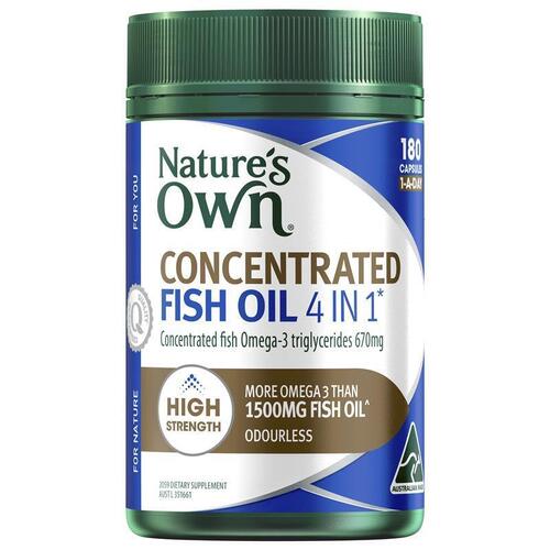 Nature's Own Concentrated Fish Oil 4 in 1 180 Capsules