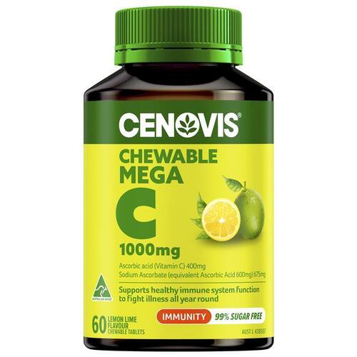 Cenovis Chewable Mega Vitamin C 1000mg Lemon Lime 60 Tablets