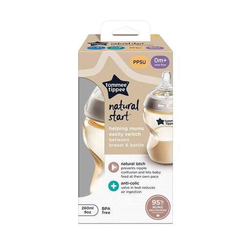 Tommee Tippee Natural Start 260ml PPSU Bottle Slow Teat 1 Pack