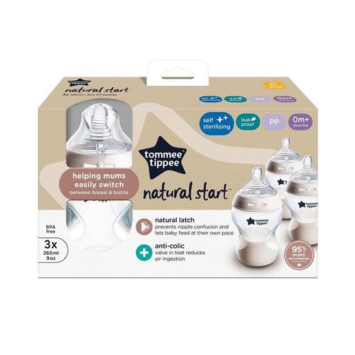 Tommee Tippee Natural Start 260ml Bottles 3 Pack