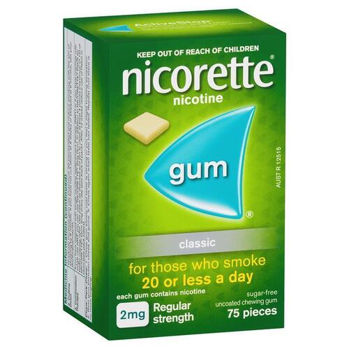 Nicorette Gum 2mg Classic 75 Pieces