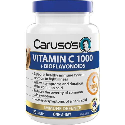 Carusos Vitamin C 1000 + Bioflavanoids 120 Tablets