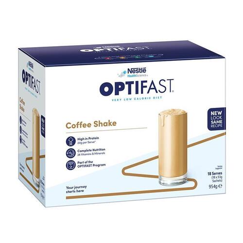 Optifast VLCD Shake Coffee 18 x 53g Exclusive Bulk Size