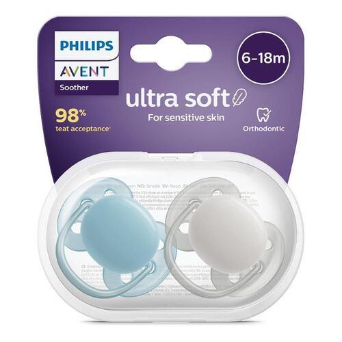 Avent Ultra Soft Soother Neutral 6 - 18 Months 2 Pack