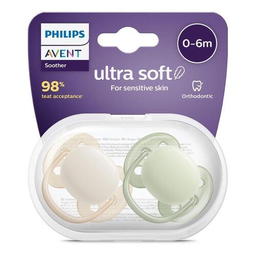 Avent Ultra Soft Soother Neutral 0 - 6 Months 2 Pack